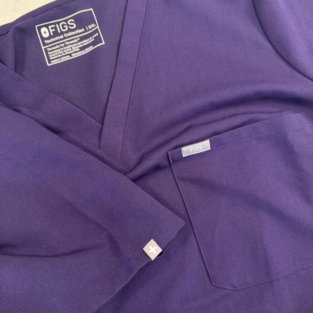 FIGS Catarina V-Neck Scrub Top Purple Jam (PO 4994) Women’s 3XL Rare LE Retired - Picture 4 of 11